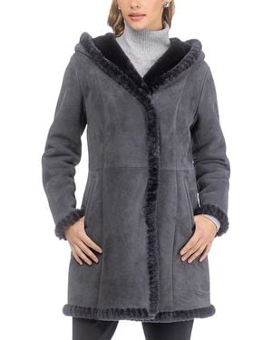 Gorski Merino Shearling Lamb Parka With Whipstitch Trim - Gray