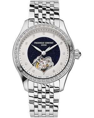 Frederique Constant Double Heartbeat Automatic Diamond Watch, 36Mm - Metallic