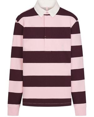 Skims Boyfriend Fleece Rugby Polo Shirt - Red