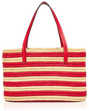 Poolside Capri Raffia Tote - Red