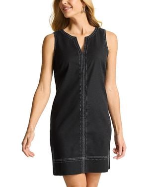 Tommy Bahama Palm A Dora Split Neck Dress - Black