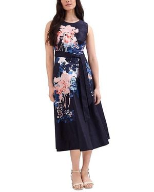 Phase Eight Natalya Fit And Flare Floral Printed Midi Dress - Blue
