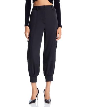 Aqua Satin Jogger Pants - Blue