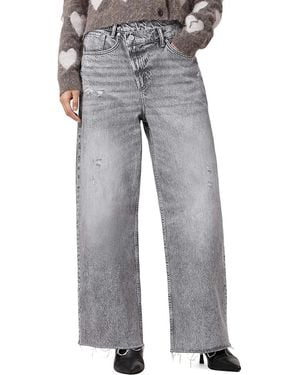 AllSaints Aki High Rise Wide Leg Jeans - Gray