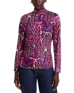 AREA STARS Lee Mock Neck Jersey Top - Purple