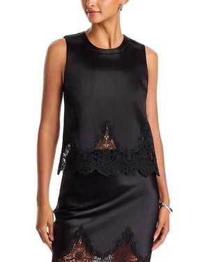 Generation Love Tegan Lace Combo Liquid Satin Top - Black