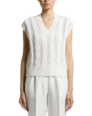 Peserico Cotton Ribbon And Sequin Vest - White