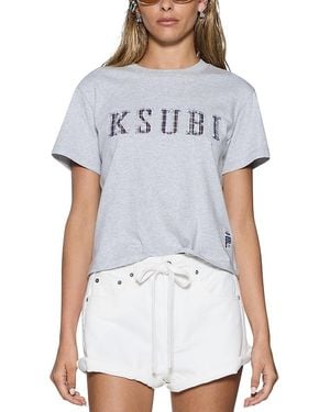 Ksubi Plaid Shrunken Tee - Blue