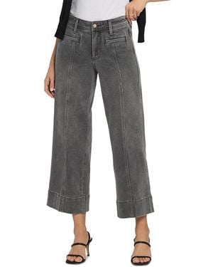 NYDJ Teresa Front Seam High Rise Wide Leg Ankle Jeans - Gray