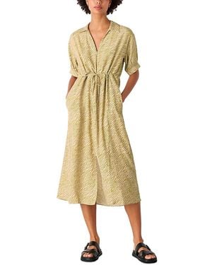 Whistles Tiger Flare Midi Dress - Metallic