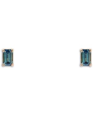 Wwake 14K Sapphire Stud Earrings - White