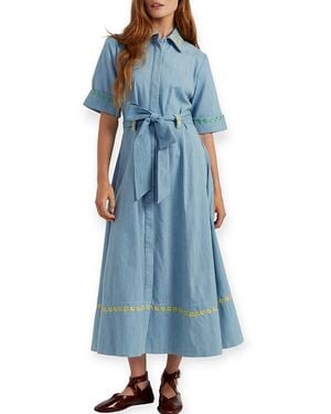 Chinti & Parker Chambray Buttercup Shirt Dress - Blue