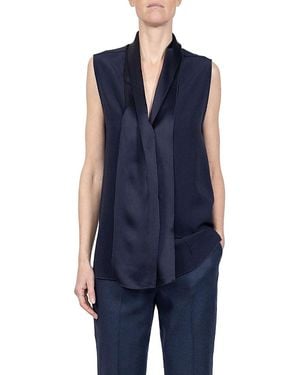 Callas Milano Shelby Scarf Front Shirt - Blue