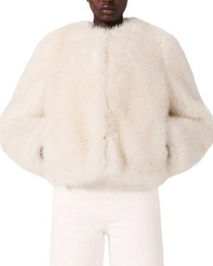 Maje Giroule Faux Fur Jacket - Natural