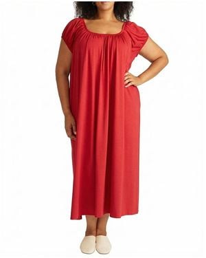 UNIVERSAL STANDARD Plus Lilian Long Sleep Dress - Red