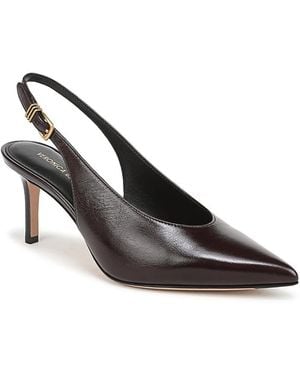 Veronica Beard Luciana Leather Slingbacks - Black