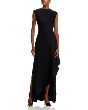 Jason Wu Crepe Back Satin Asymmetrical Gown - Black