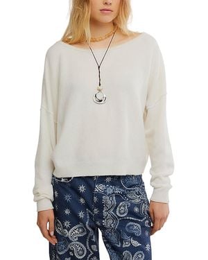 Free People See Me Pullover Boatneck Sweater - Grey