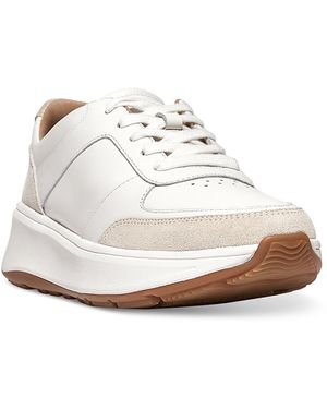 Fitflop F-Mode Lace Up Low Top Platform Sneakers - White