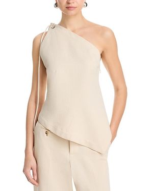 Helmut Lang Asymmetric Sailor Top - Natural