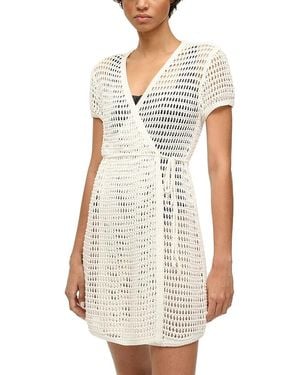 STAUD Spritz Wrap Dress Swim Cover-Up - White