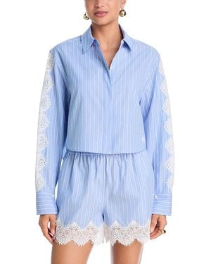 Jonathan Simkhai Renata Cropped Shirt - Blue