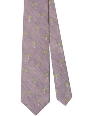 Robert Talbott Palm Silk Linen Best Of Class Necktie - Purple