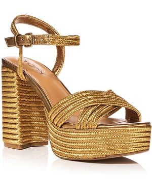 Aqua Grace Platform Sandals - Metallic
