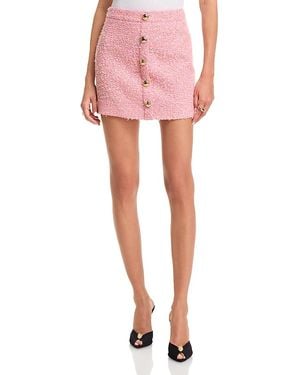 Aqua Tweed Mini Skirt - Pink