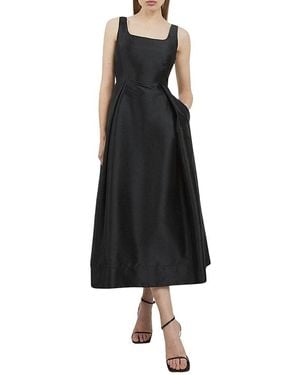 Karen Millen Taffeta Full Skirt Tailored Midi Dress - Black