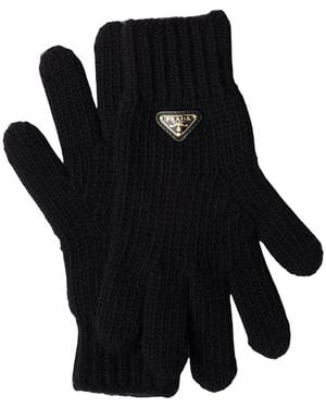 Prada Wool Gloves - Black