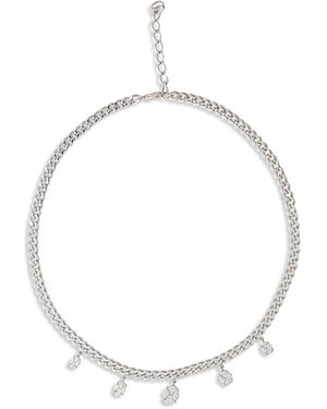 Zydo 18K Mosaic Diamond Cluster Charm Collar Necklace, 16-17.5 - White