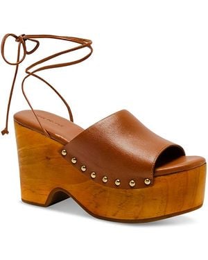 Free People Front Row Ankle Tie Clogs - Brown