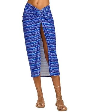 Ramy Brook Wave Xana Swim Cover-Up Skirt - Blue