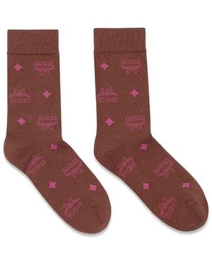 MCM Monogram Knit Socks - Brown