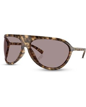 Miu Miu Wraparound Sunglasses, 75Mm - Brown