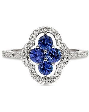 Piranesi 18K Maison Sapphire & Diamond Halo Ring - Blue