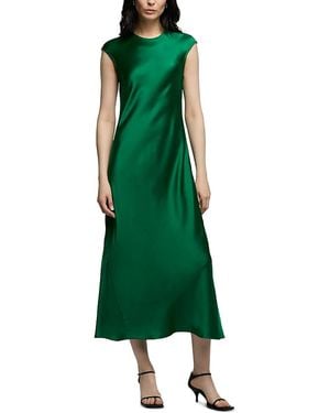 Argent Bias Silk Dress - Green