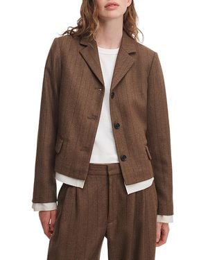 Rag & Bone Lawrence Wool Blend Crop Blazer - Brown