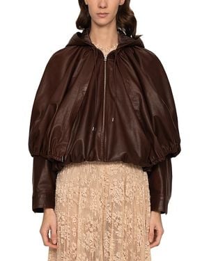 Sea Thompson Leather Jacket - Brown