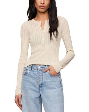 Z Supply Rowena Fine Knit Henley Sweater - Blue