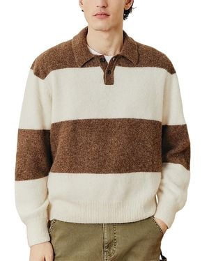 Corridor NYC Brushed Knit Alpaca Blend Rugby Sweater - Brown