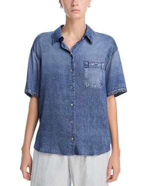Rag & Bone Rb Miramar Short Sleeve Connie Shirt - Blue