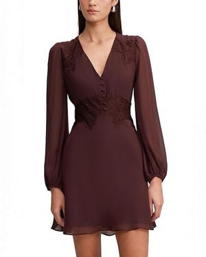 EVER NEW Mackenzie Lace Trim Mini Dress - Purple