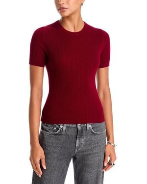 Rag & Bone Rhodes Wool Short Sleeve Crewneck Sweater - Red