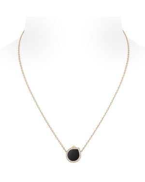 Repossi 18K Antifer Onyx & Diamond Halo Pendant Necklace, 15.7-17.7 - Metallic