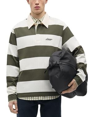 Samsøe & Samsøe Samse Samse Sakevin Relaxed Cotton Stripe Polo Shirt - Gray