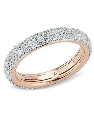 WALTERS FAITH 18K Rose & Diamond Pave Eternity Band - White
