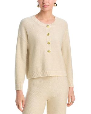 L'Agence 'Agence Hadassah Loop Knit Henley Sweater - Natural