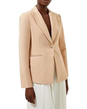 Karen Millen Tailored Single Breasted Blazer - Natural